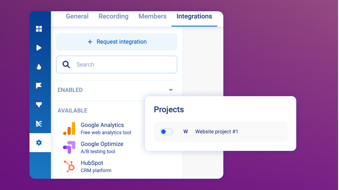 Enable integration in project settings.